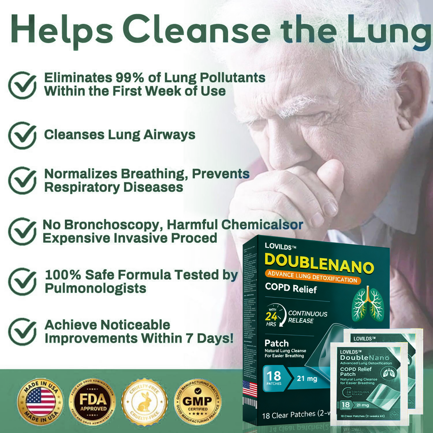 💝💝FDA Approved LOVILDS™ DoubleNano COPD Relief Patch (💝 Cough, wheezing, shortness of breath, sputum, stuffy nose, bronchitis, bronchitis, allergy symptoms, lung discomfort🫁)